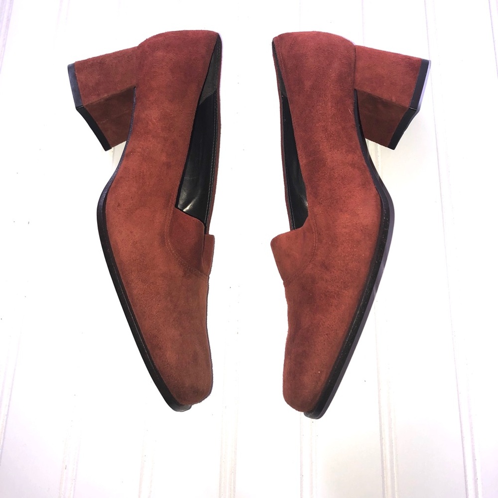 SESTO MEUCCI Womens Red Suede Pumps Size 8 1/2.